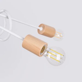 Sollux SL.1475 - Prisadený luster EMBER 5xE27/15W/230V biela/béžová/buk