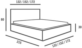 Béžová čalúnená posteľ  AMELIA 160 x 200 cm