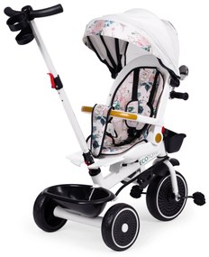 Detská trojkolka s otočným sedadlom a strieškou biela ECOTOYS