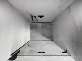 Mexen, Mexen Lunar-F pravé sklápacie sprchové dvere 65 cm, transparentné, pištoľový kov - 836-065-000-95-00-P