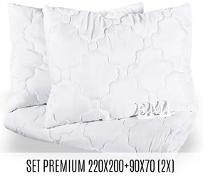 Set manželskej prikrývky a vankúšov Premium 220x200 + 90x70 (2x) EMI