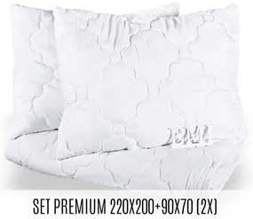 Set manželskej prikrývky a vankúšov Premium 220x200 + 90x70 (2x) EMI