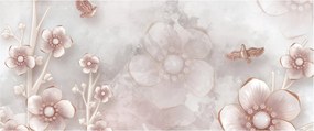 Obraz - Ružové kvety (120x50 cm)