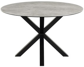 Jedálenský okrúhly stôl Heaven 119 cm sivý mramor/čierny