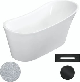 Besco Akrylátová voľne stojaca vaňa Calima Glam S 170x74 BESCO-Typ výpuste: Click-Clack s prepadom, grafit, BESCO-Rozmery: 170x74, BESCO-Farba: Biela…