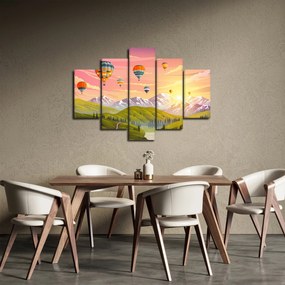 Obraz balónov nad krajinou (150x105 cm)