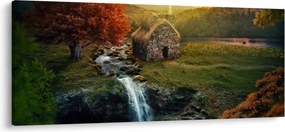 Obraz Chalupku v rozprávkovej krajine (120x50 cm)