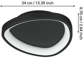 Eglo 901584 - LED Stmievateľné stropné svietidlo LORETELLO LED/12W/230V čierna + DO