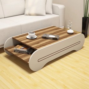 Konferenčný stôl Cool - Walnut, Cream