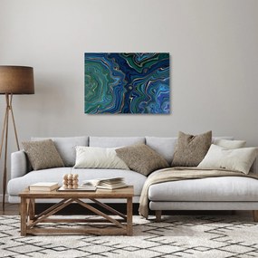Sklenený obraz - Zeleno-modrý mramor (70x50 cm)