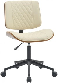 Design-Shop Kancelárska stolička Plover koženka - Orech / Krémová