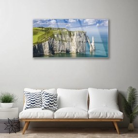 Skleneny obraz Útes pobrežie more skaly 125x50 cm