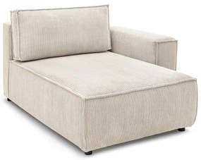 Krémovobiely menčestrový modul pohovky (pravý roh) Nihad modular – Bobochic Paris