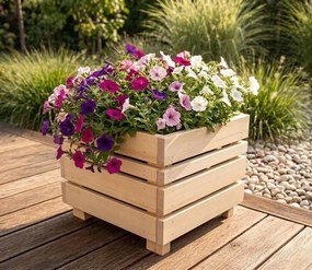 AMADEA Drevený dizajnový obal na kvetináč, 33,6x33,6x28cm