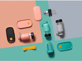 Tyrkysovomodrá cestovná sklenená fľaša 500 ml To Go – Lékué