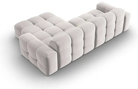 Svetlosivá zamatová rohová pohovka (pravý roh) Kendal - Micadoni Home