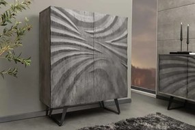 Dizajnová vysoká skrinka Cyclone z masívu Akácia šedá 100cm