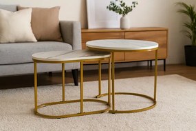 Sada 2 konferenčných stolíkov MILL biela FAT1466