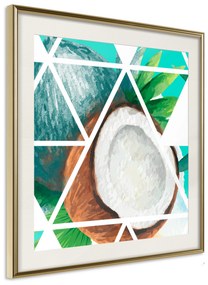 Artgeist Plagát - Coconut (Square) [Poster] Veľkosť: 30x30, Verzia: Zlatý rám s passe-partout