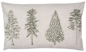 Béžová bavlnená obliečka na vankúš so stromčekmi Natural Pine Trees - 30*50cm