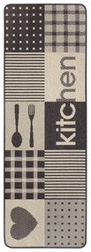 Béžový kuchynský behúň Hanse Home Weave Patchwork Kitchen, 70 x 180 cm