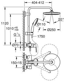 GROHE 26679001 - Sprchový systém VITALIO START 250 390 mm lesklý chróm