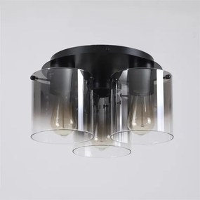 Searchlight 88911-3BK - Stropné svietidlo SWEDEN 3xE27/60W/230V priemer 39 cm čierna/dymová