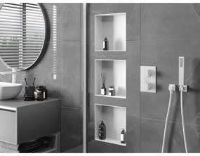 Mexen X-Wall-NR, polička na zapustenie pod obklad bez goliera 30 x 30 cm, biela, 1921303010