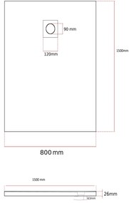 Erga Oldaf, SMC obdĺžniková sprchová vanička 150 x 80 cm, biela matná, ERG-GMA-OL-80150
