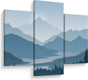 Obraz - Hory pohľadom grafika (90x60 cm)