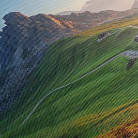 Obraz - Dolomity (s hodinami) (90x30 cm)