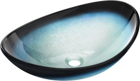 Mexen Sonia, sklenené umývadlo na dosku 54 x 37 x 17 cm, modrá, 24145447