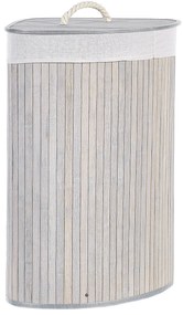 Bambusový kôš s vekom svetlosivý MATARA Beliani
