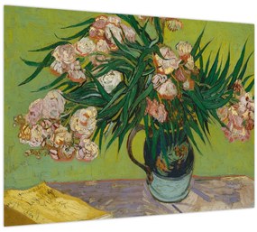 Sklenený obraz - Vincent van Gogh, Oleanders, reprodukcia (70x50 cm)