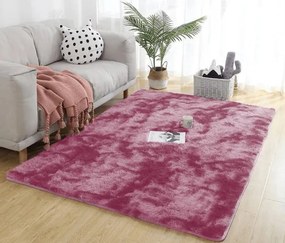 Protišmykový koberec SHAGGY ombré, červený