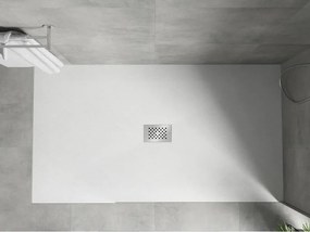 Mexen Hugo, obdĺžniková sprchová vanička SMC 170 x 100 cm, biela, oceľová krytka, 42101017-X
