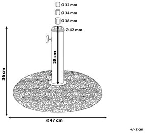 Betónový stojan na slnečník ⌀ 47 cm CEVO Beliani