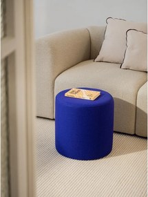 Modrý vlnený taburet Folk – noo.ma