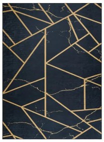 Koberec protišmykový ANDRE 1222 Marmur, geometrický - čierny