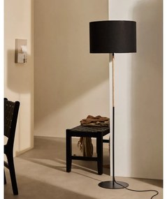 Čierna stojacia lampa s textilným tienidlom (výška 160 cm) Canar – Kave Home