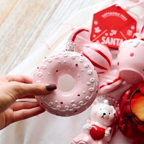 Vianočná ozdoba EVI PINK donut 710186