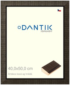 DANTIK rám na obraz 40x50 | Artdeco kosá aghnědá (Plexi Čiré)