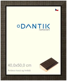 DANTIK rám na obraz 40x50 | Artdeco kosá aghnědá (Plexi Čiré)