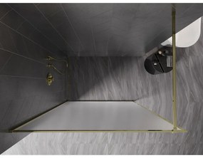 Mexen Kioto-XF, sprchová zástena s rámom 120 x 202 cm, 10mm sklo námraza, zlatý lesklý profil, 800-120-104-50-30-X