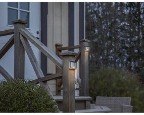 Súprava 2 nástenných nerezových solárnych LED svietidiel Star Trading Wally, výška 8 cm