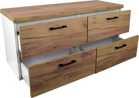 Comodo Kúpeľňová skrinka pod doskové umývadlo Agria NEW W 120-HD - biela/zlatý dub