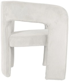 Biele menčestrové kreslo Vigor – Leitmotiv