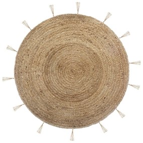 Okrúhly jutový koberec COZY LUREX 80 cm