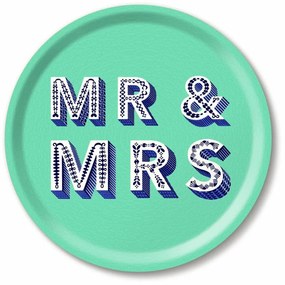 Podnos Mr&Mrs zelený 31 cm