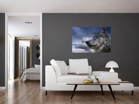 Obraz - Vlčia hlava (90x60 cm)